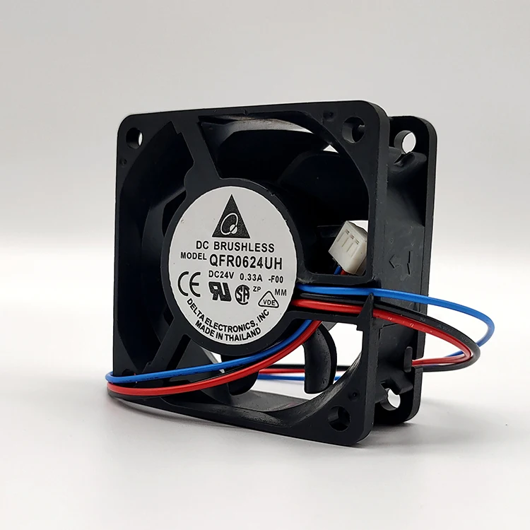Kipas Pendingin Server 3 Kabel Delta Electronic QFR0624UH F00 DC 24V 0, 33A 60X60X25Mm