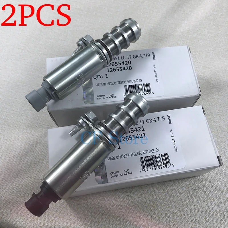 2PCS Intake & Exhaust Camshaft Position Actuator VVT Solenoid For Chevrolet Captiva Equinox GMC Terrain 12655420 12655421