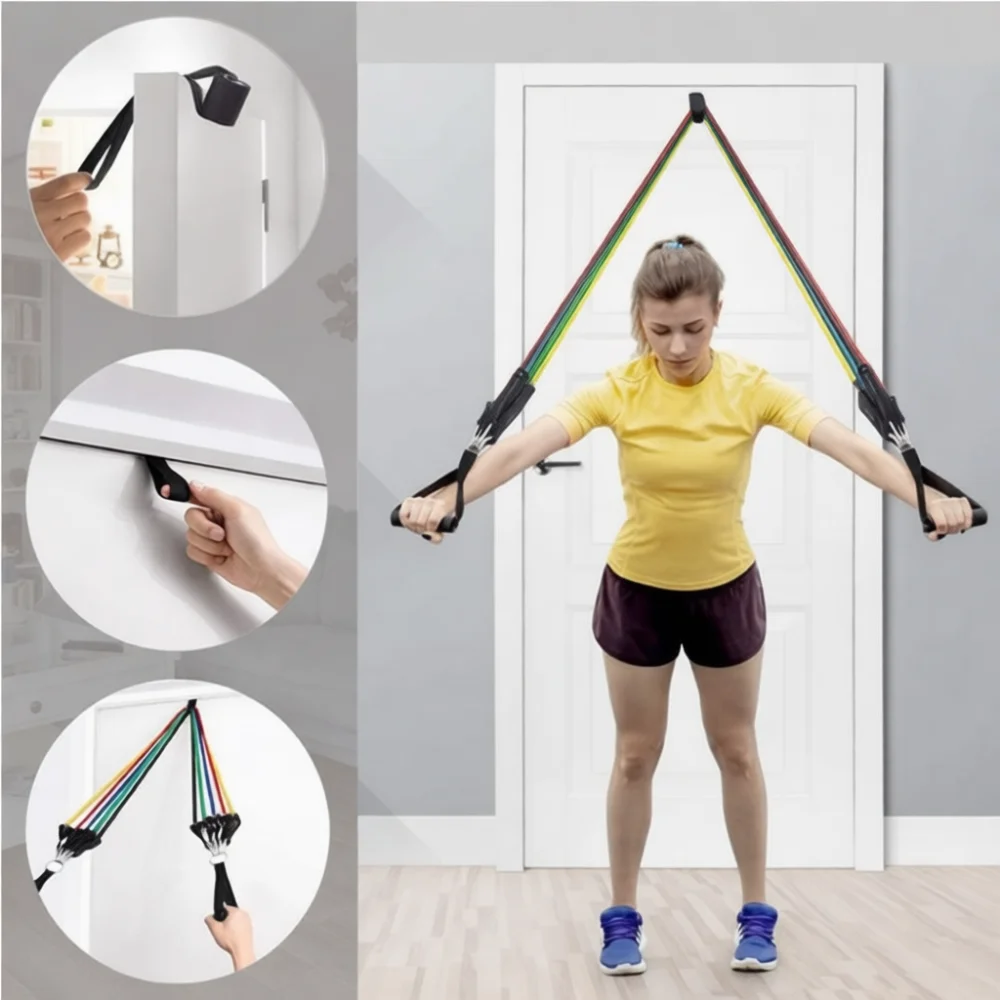 Multi Purpose Resistance Bands Set Fitness Equipment Pull Rope Exercise Gear For Strength Training Body Muscle Shaping