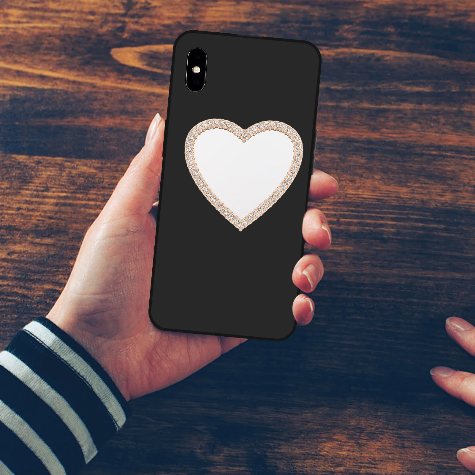 

5Pcs Phone Accessories Heart Shaped Mini Compact Pocket Mirror Portable Mirror for Girls Travel Makeup Gift Phone Case Decor