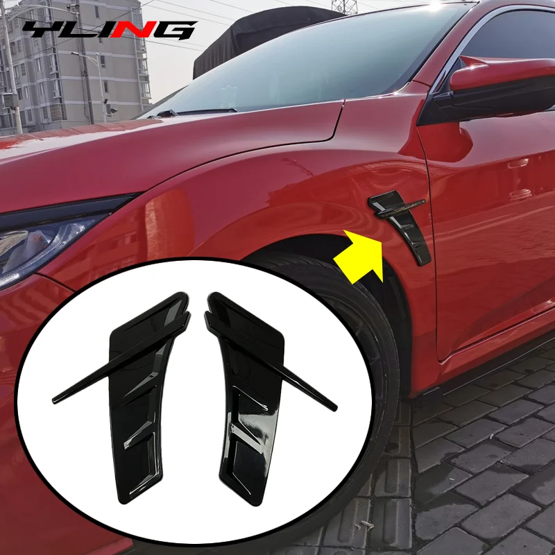 For VW Accessories Golf 4 5 6 7 BMW E60 F10 F30 Peugeot 206 Fiat 500 Ford Focus Mk2 Side Fender Hood Scoop Decoration Cover