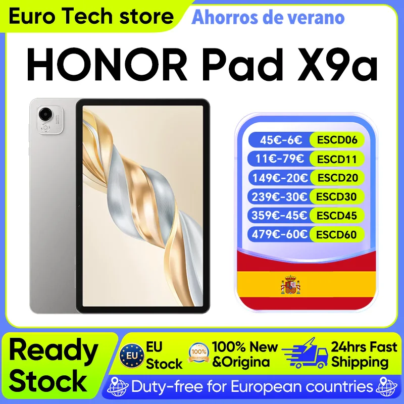 Tablet HONOR Pad X9a con Qualcomm Snapdragon 685, WIFI, Pantalla HONOR Fullview de 11.5 Pulgadas y 120Hz 2.5K, Batería de 8300mAh, Versión Global
