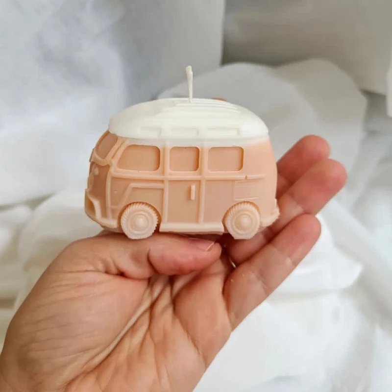 3D Bus Silikon Kerze Form Weihnachtsbaum Camper Van Auto Handwerk Harz Gips Gussformen DIY Handgemachte Seife Werkzeuge Hause Geschenke