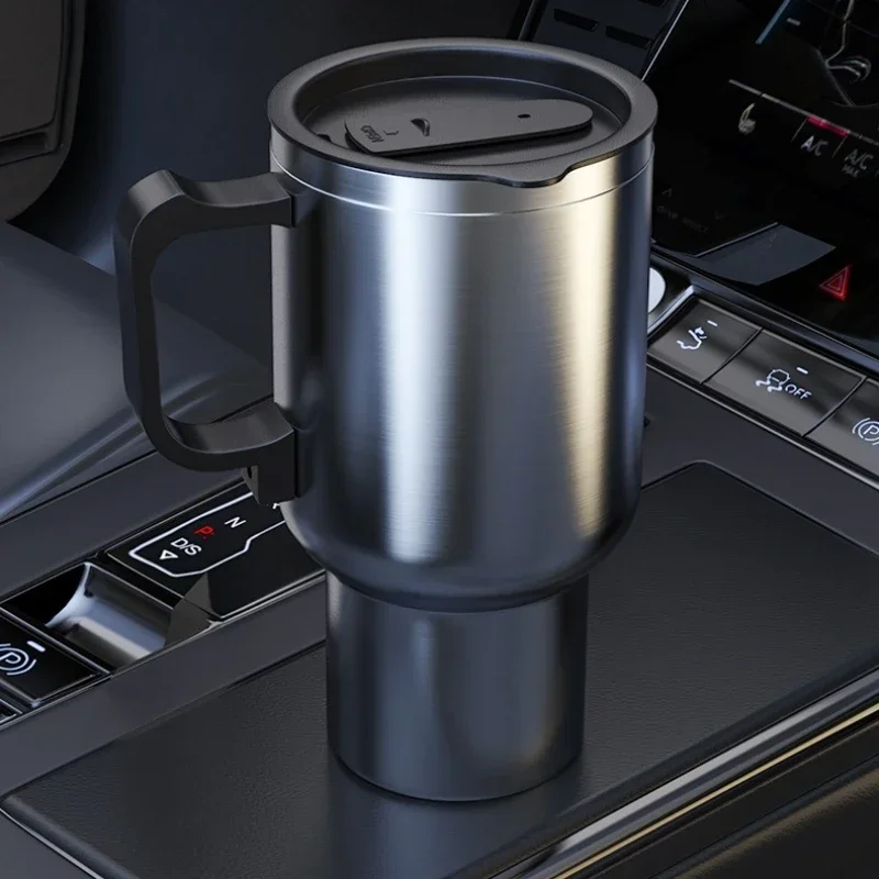 12V 450ml Electric Heating Car Kettle Water Coffee Milk Thermal Mug Camping Travel Kettle Stainless Steel Vehicle Heating Cup