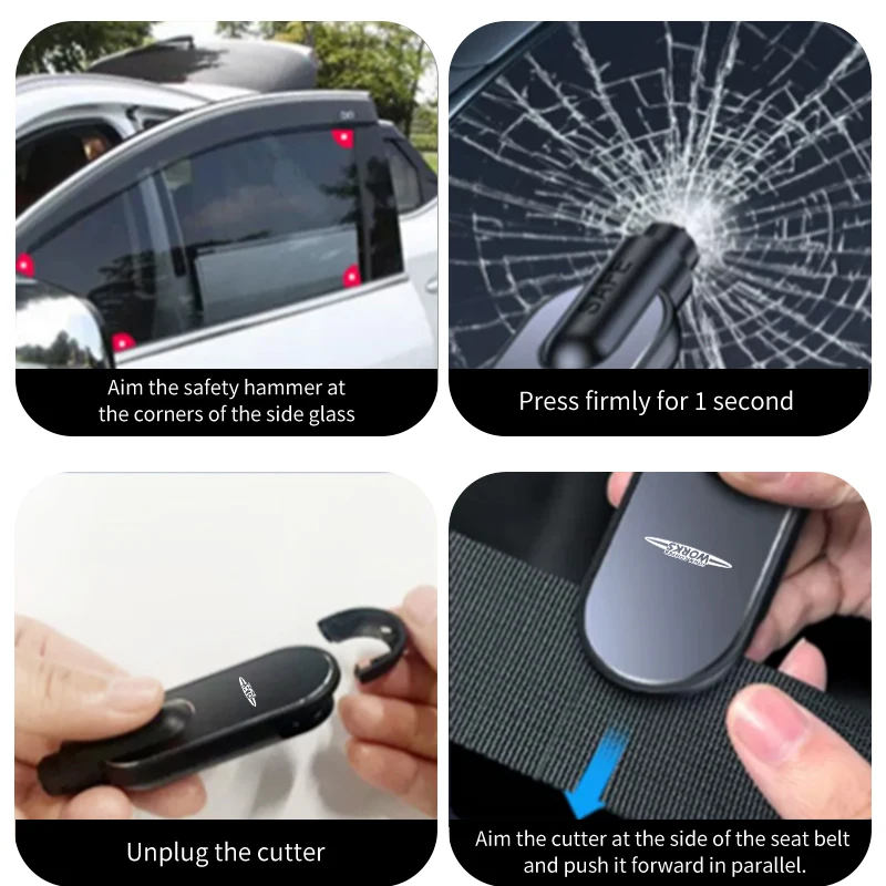Portable Car Safety Hammer Window Breaker Seat Belt Cutter Tool For MINI Cooper Works R56 F56 R53 R60 Clubman JCW Countryman - view 3
