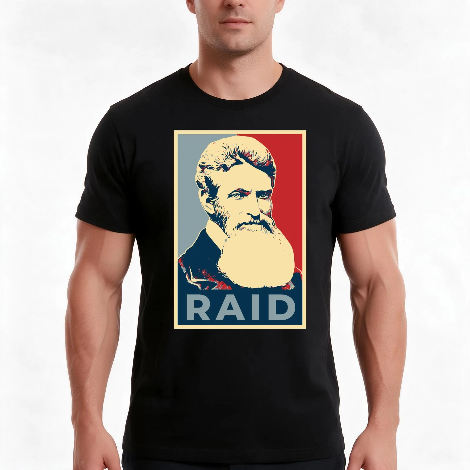 John Brown abolitionist T-Shirt, Summer Casual Cotton Tee, Oversized Streetwear Tops, Vintage Graphic Print, Unisex Men Women