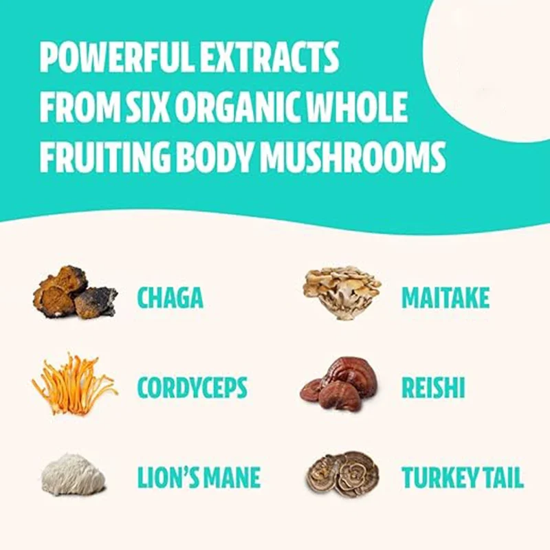 Mushroom complex - immune support and brain boosting supplement for immunity, energy, memory, and focus