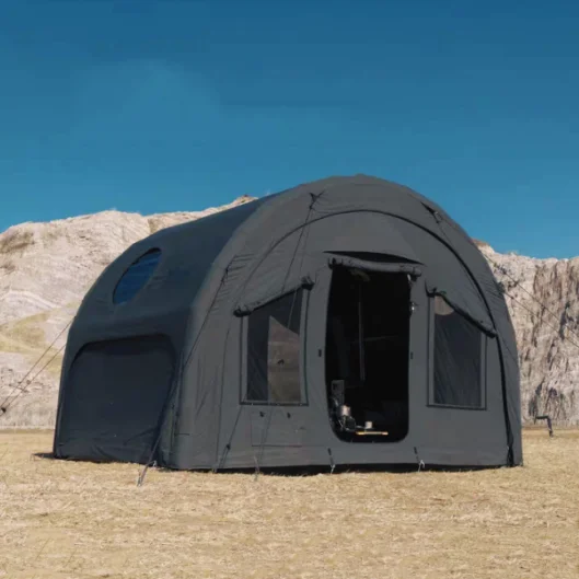 #￥Double Doors 4 Season Luxury Outdoor Family Air Camping Tunnel Inflatable Tent