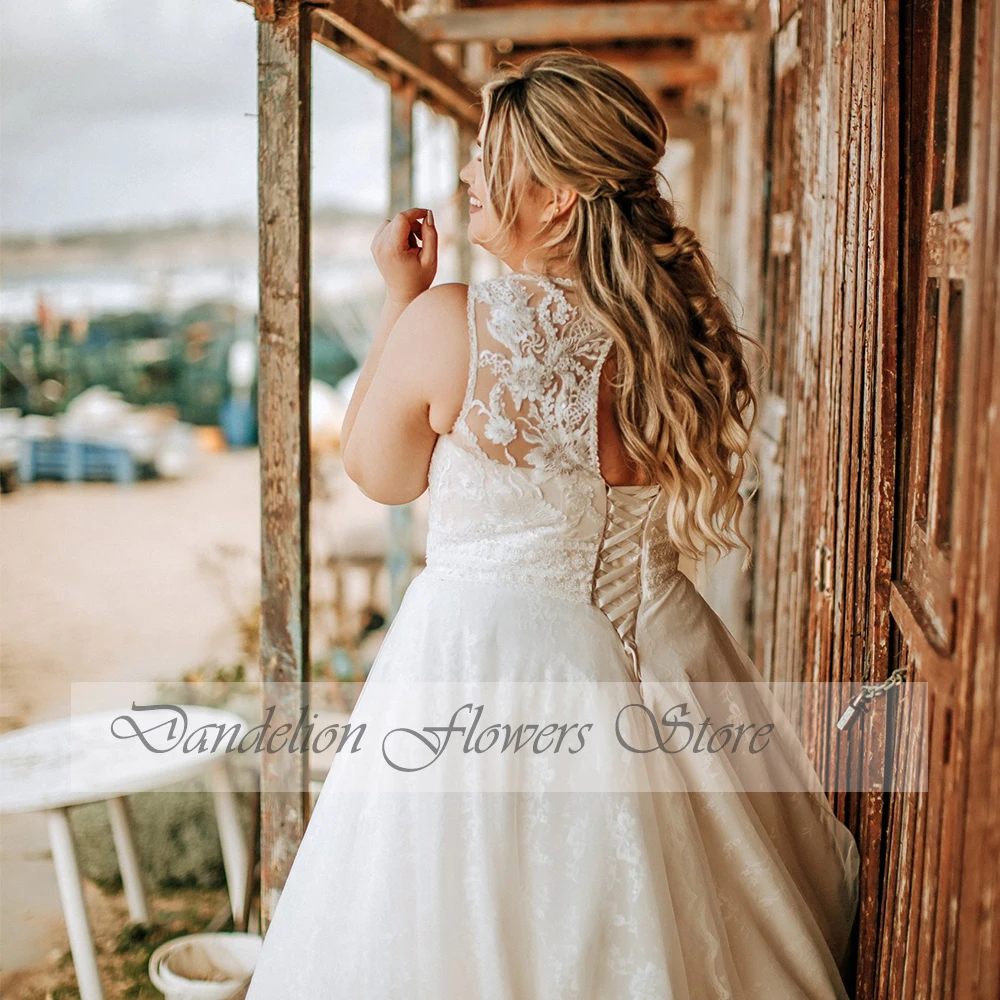 Vestidos de novia bohemios de talla grande para mujer, vestido de novia Sexy con cuello en V, sin mangas, de tul, línea A, tren de barrido فتتححللللل2023 Train