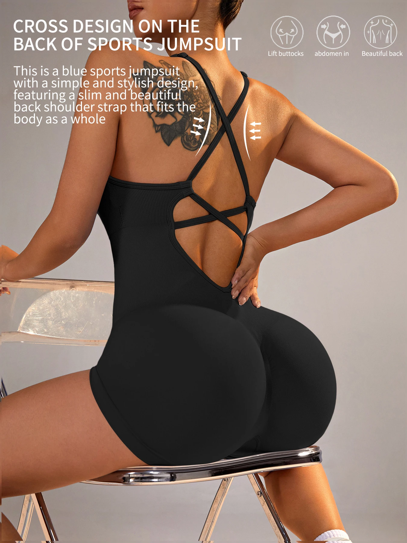One-Piece Yoga Jumpsuit Skinny Short Sportswear Woman Gym Clothing Workout Clothes Fitness Stretch Bodysuit For Women Tracksuit