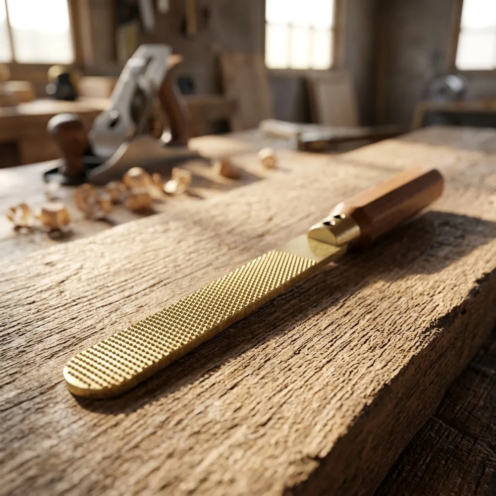Alloy Woodworking File Set 6 Inch Featuring Flat Half Round Square Profiles Double Sided Coarse Fine Surfaces Ergonomic Grip