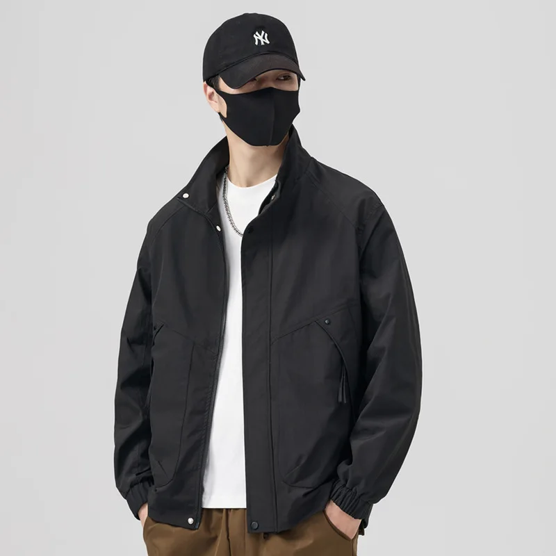 

Casual Men's Jaet 2025 Spring Autumn New Sle Simple Workwear Stand Collar Men's Outerwear Faionable Loose Fit Long Sve