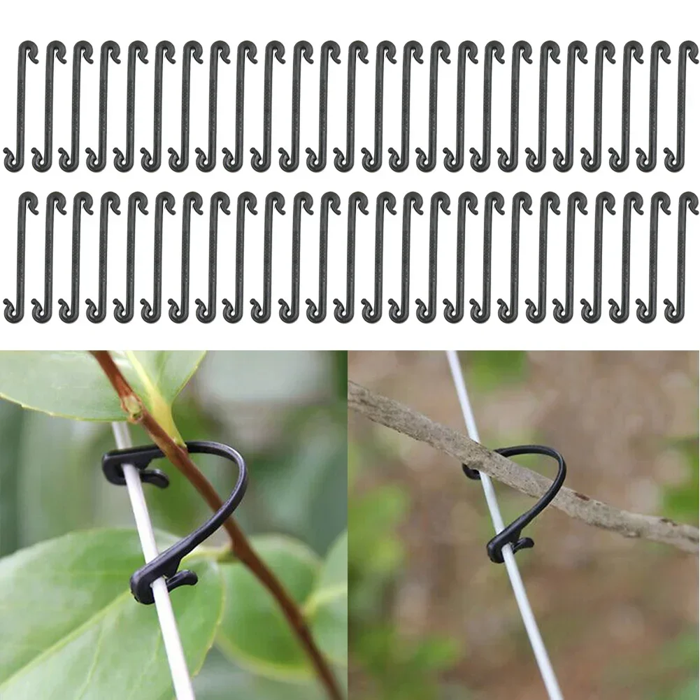 50Pcs J Type Fruit Cherry Tomato Clip Trellis Garden Vegetable Binder Twine Plant Grape Support Fastener Trellis Garden Clip