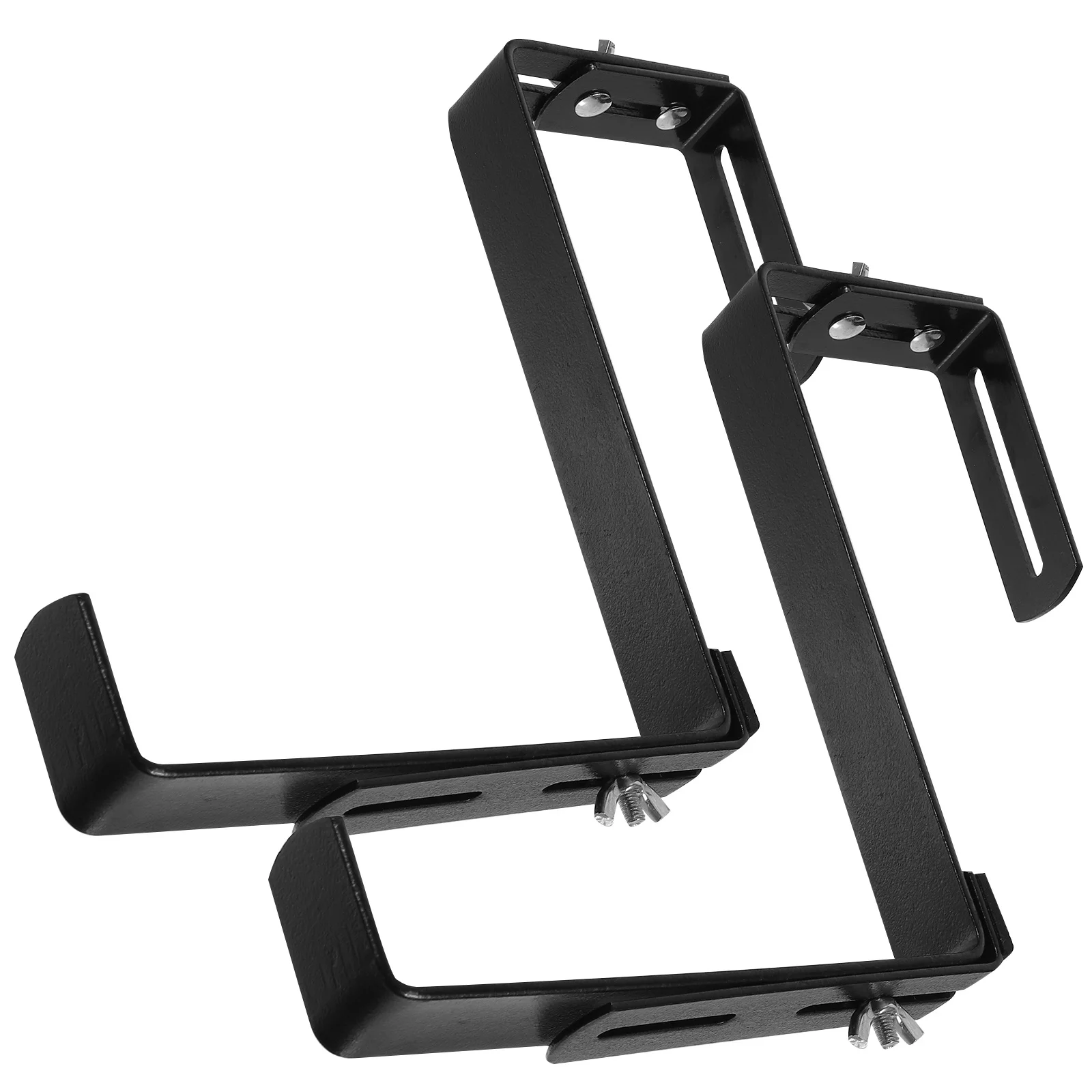 2 قطعة الثقيلة Wroughtiron اناء للزهور قوس قابل للتعديل حامل زارع للمنزل حديقة شرفة درابزين اناء للزهور قوس #3