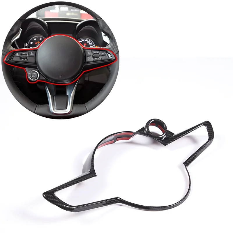 For 2020-2022 Alfa Romeo Giulia/Stellvio Steering Wheel Trim Frame Car Interior Accessories High Quality ABS Material