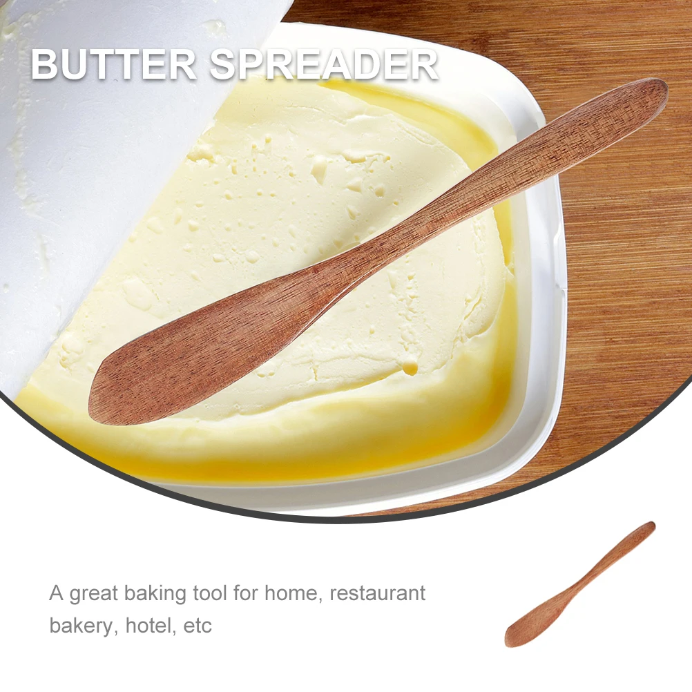 

6pcs Breakfast Jam Knife Wooden Spreader Butter Spatula Salad Dressing Cheese Convenient Child Proof Easy Clean Food