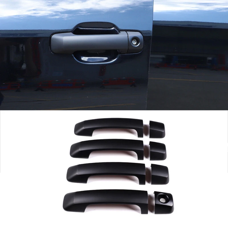 

1 комплект, матовая черная накладка на боковую дверную ручку автомобиля, подходит для Toyota Tundra Sequoia 2008-2016 2017 2018 2019 2020 ABS-пластик