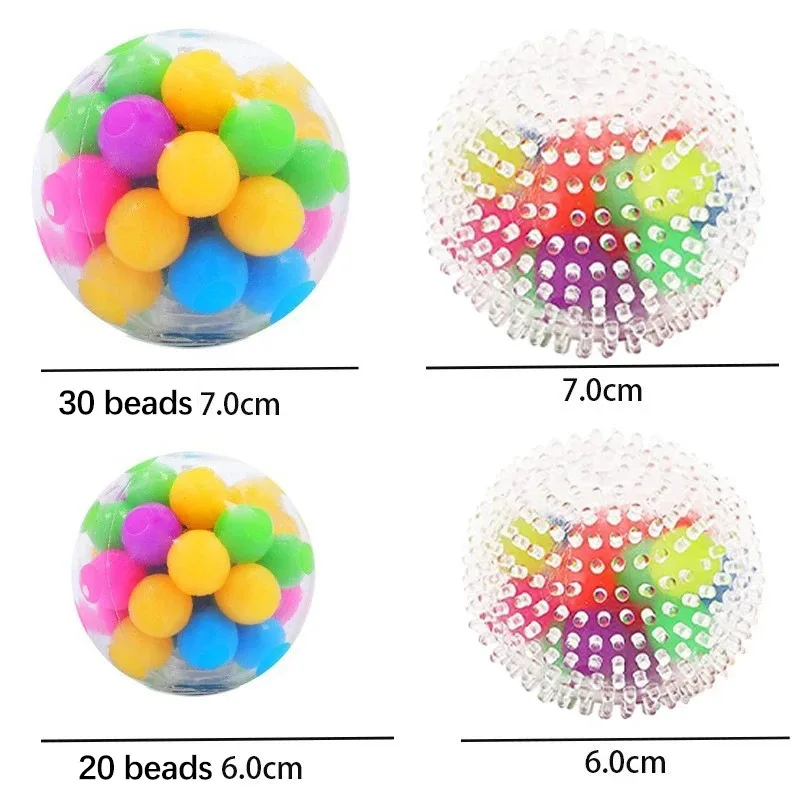 Balle de pression arc-en-ciel, jouet mentaires oriel Fidget, perles de document ADN, souligné, instituts, colle souple TPR, boule de lune élastique en PU, cadeau pour enfants