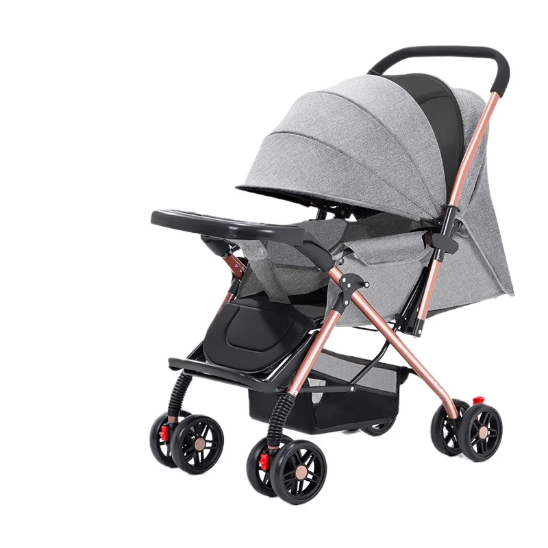 Zwei-Wege-Kinderwagen 2025, neues Modell kann sitzen und liegen, zusammenklappbarer, leichter Kinderwagen mit hoher Sicht, Kinderwagen für 0–3 Jahre