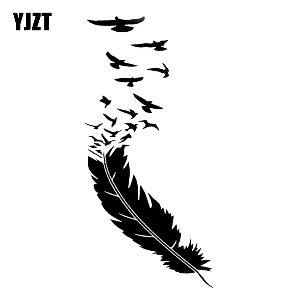 

YJZT модные виниловые наклейки с птицами, цвет черный/серебристый