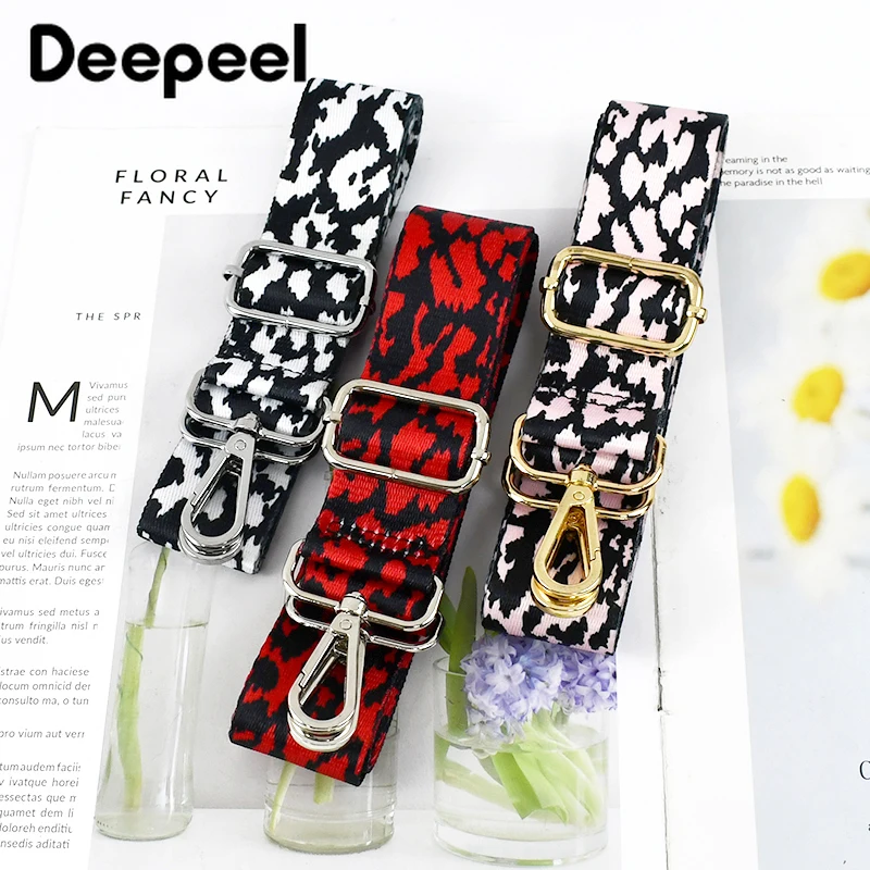 1Pc Deepeel 3.8cm Leopard Print Bags Strap Single Shoulder Crossbody Tape 80-140cm Adjustable Bag Straps Replacement Accessories