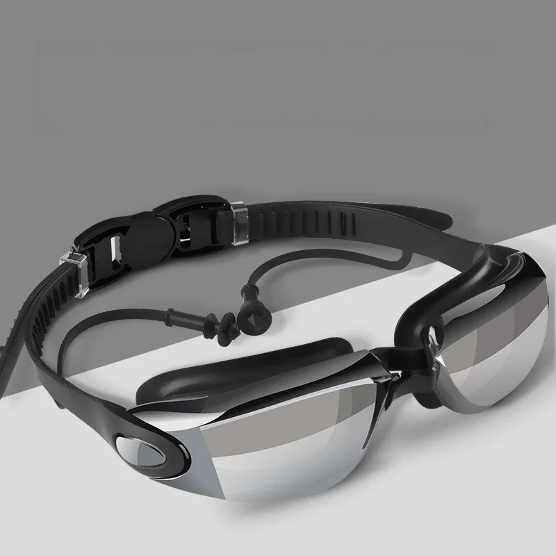 

Adult swimming goggles men's high definition waterproof and anti-fog myopia swimming glasses women's small frame with earplugs