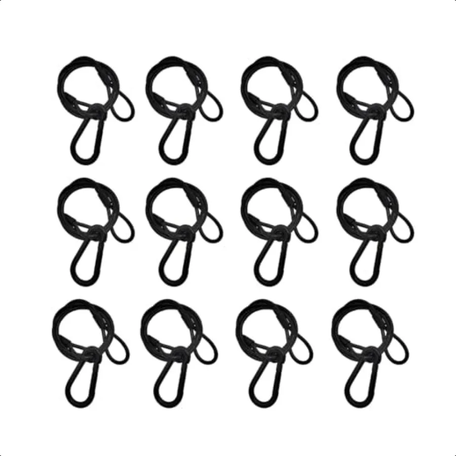 

12 шт. черные сценические кабельные цепи безопасности с железом, плетеный защитный кабель с ПВХ-покрытием, диаметр 0,16 дюйма, 4 мм, длина 31 дюйм (