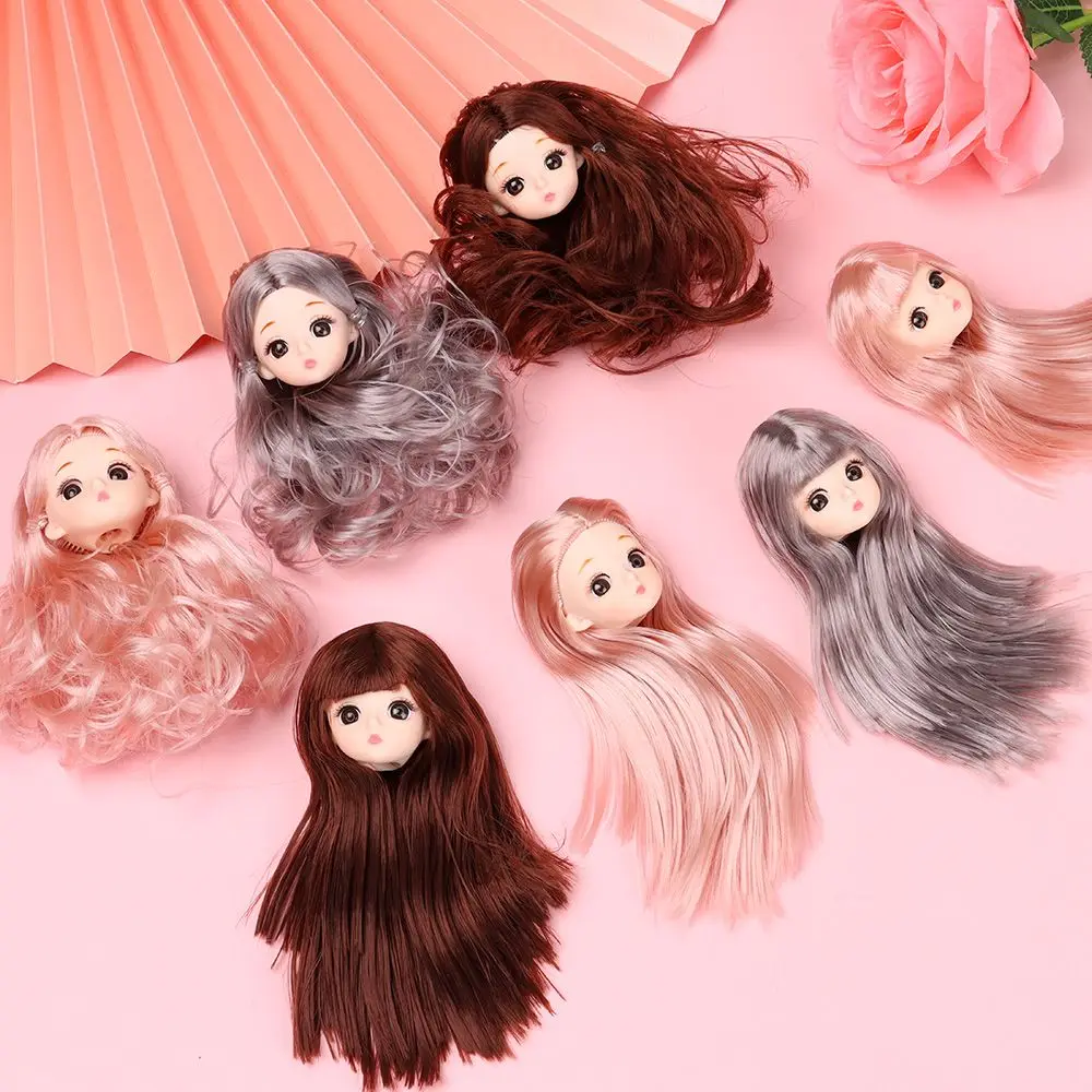 1/6 BJD Doll Head With Multiple Color Hairstyles For 16cm Doll Europe Red DIY Head Wear for Ancient Doll Accessories Toys