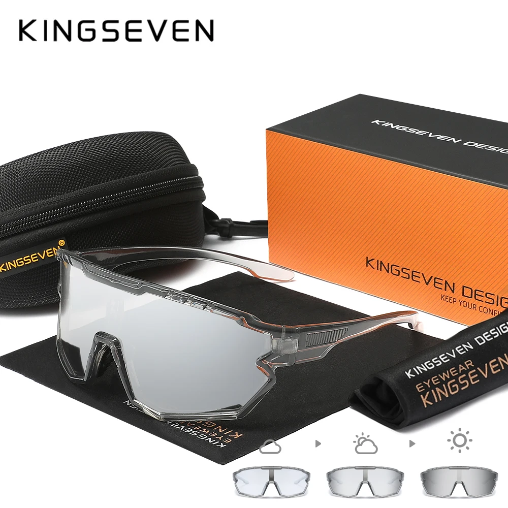 

KINGSEVEN фотохромные велосипедные солнцезащитные очки для мужчин и женщин, дорожные велосипедные очки, защитные очки UV400, повседневные спортивные очки на открытом воздухе