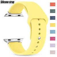 Silicone Band For Apple Watch strap 44mm 45mm 40mm 41mm 42-38mm 45 mm sport bracelet iwatch series 8 7 6 5 4 3 SE 9 Ultra 2 49mm