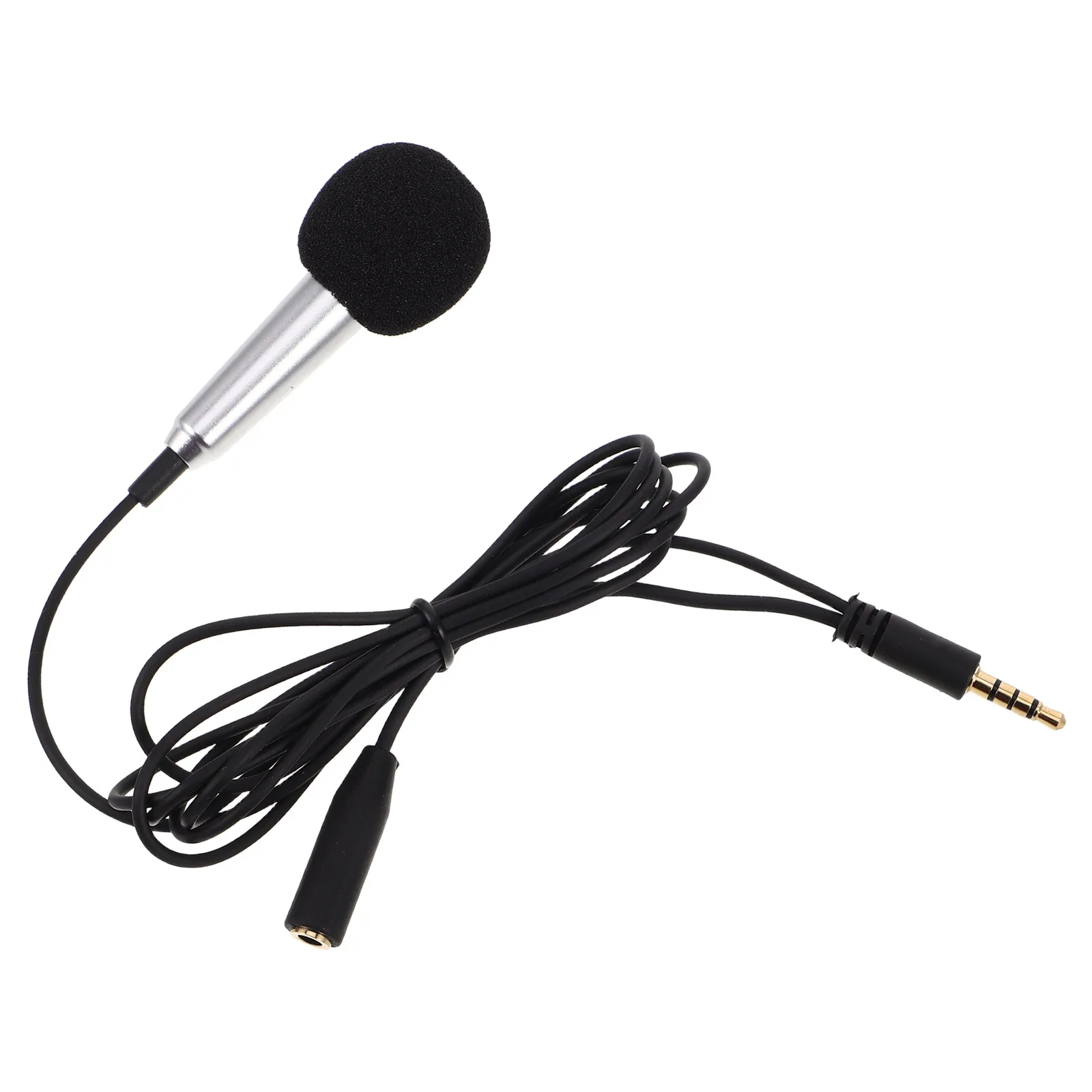 Mini Metal Microphone 35mm Plug Condenser Mic for Karaoke Live Recording Small Phone Mics Portable Handheld Sing