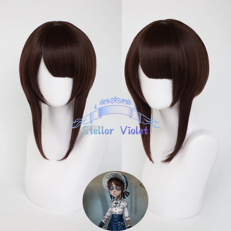 بستاني إيما وودز شعر مستعار تأثيري مقاومة للحرارة لعبة الهوية الخامس بستاني تأثيري بيروكات صناعية 70 سنتيمتر شعر مستعار بني/فضي أبيض الطرف