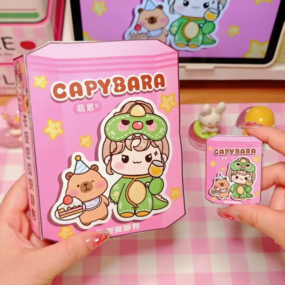 

Handmade Material DIY Pinch Toy Book Educational Montessori Capybala Quiet Book Early Learning Puzzle Elements 3D Sticker Book
