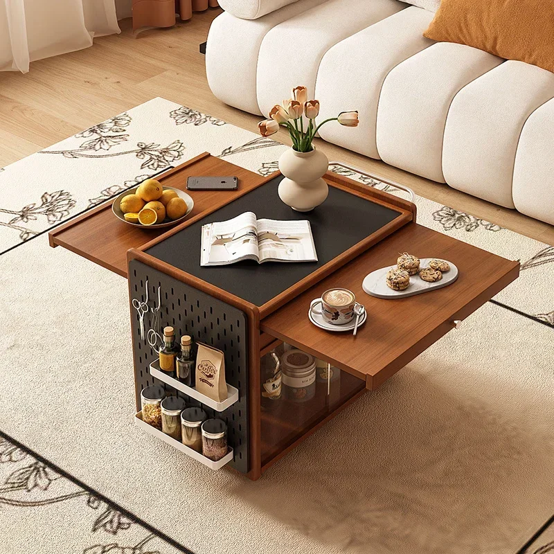 Retro coffee table medieval mobile sofa corner cabinet
