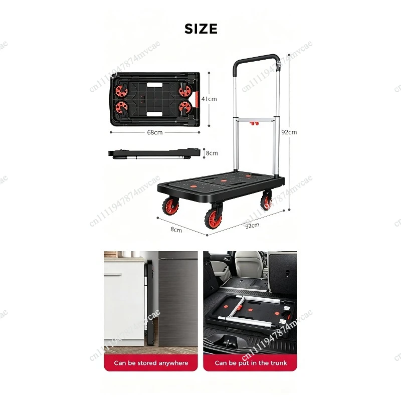 Helping with Moving. Folding Flat Small Carts for Turnover of Goods. Multi Functional Heavy-duty Hand Carts