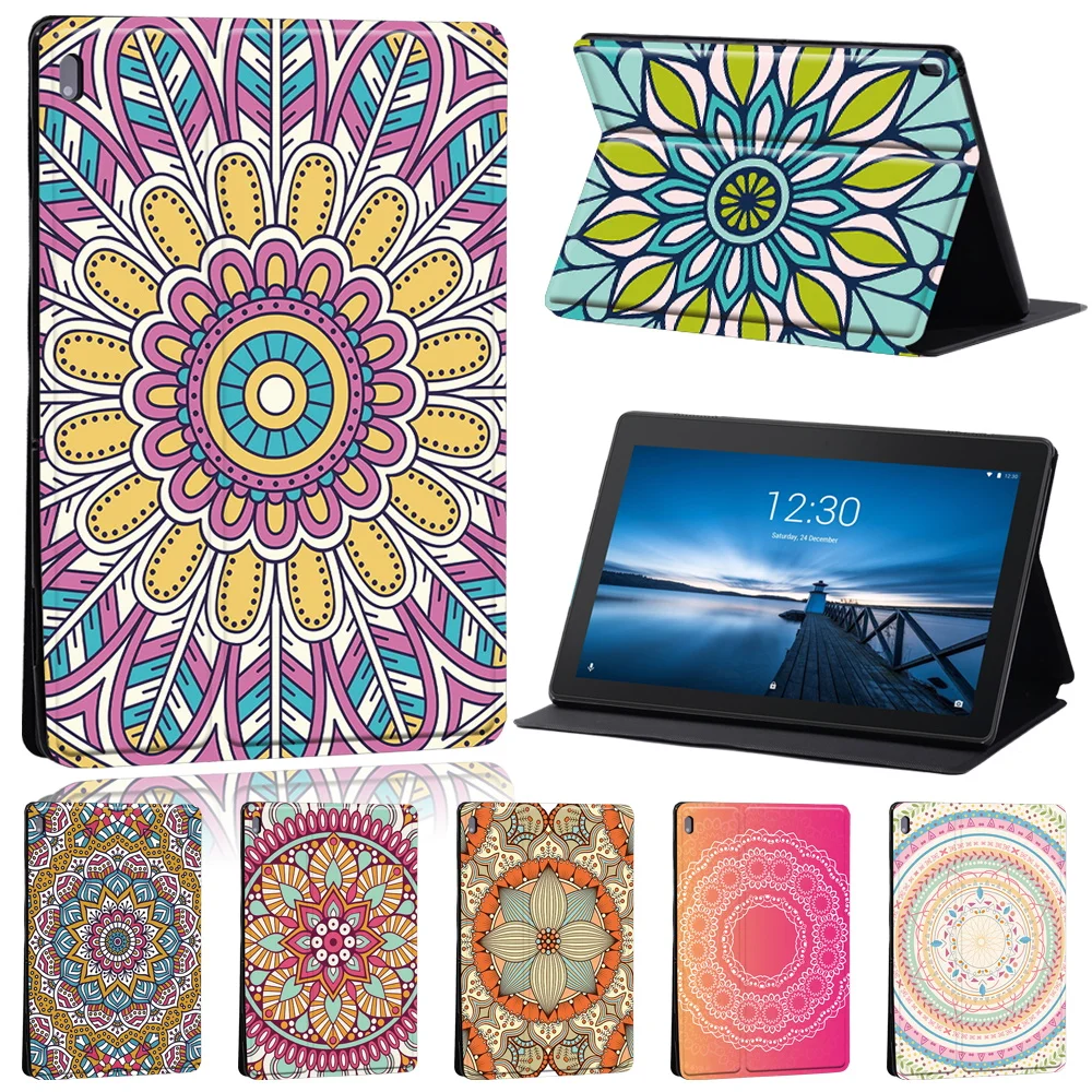 

Cover for Lenovo Smart Tab M7/M8/M10 FHD Plus/Lenovo Tab M10/Tab E10 10.1" Anti-fall Mandala Series Leather Stand Tablet Case