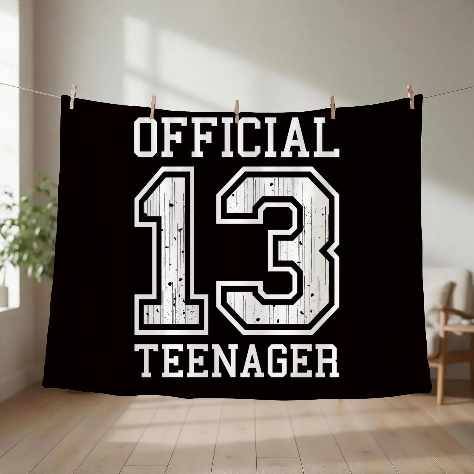 Official Teenager 13th Birthday Gift For Girls Or Boys 13 Throw Blanket couch cozy soft plush fuzzy picnic outdoor blanket