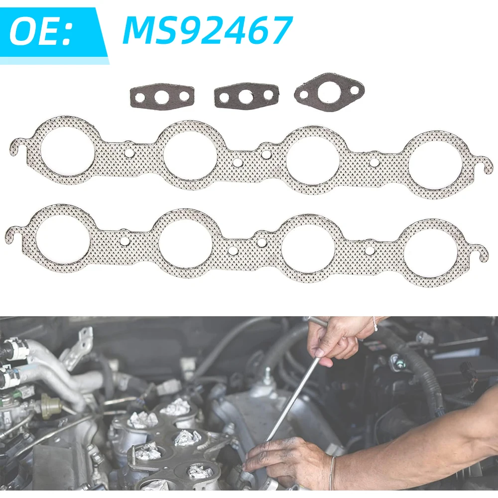 

MS92467 Exhaust Gasket For Chevy Silverado 3500 HD 6.0L GMC Sierra 3500 4.8L 5.3L 6.0L V8 OHV