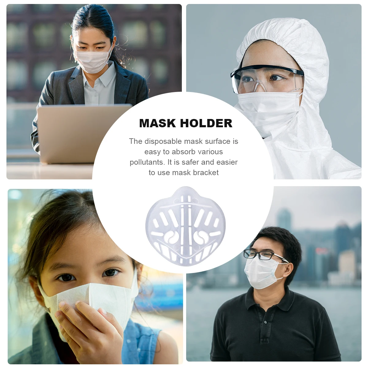 

Mask Bracket Dust Protection Food Grade Silicone White Mask St Reusable High Temp Breathing Space DIY Craft Supplies