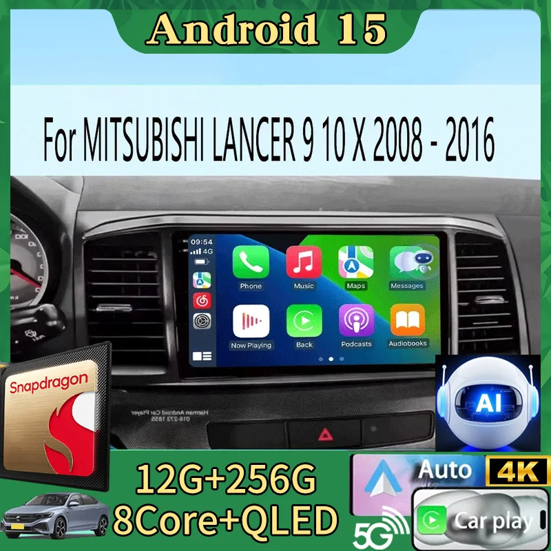 

Android 15 Car Stereo Radio For MITSUBISHI LANCER 9 10 X 2008 - 2016 9Inch Audio GPS Player Carplay Auto Multimedia Screen