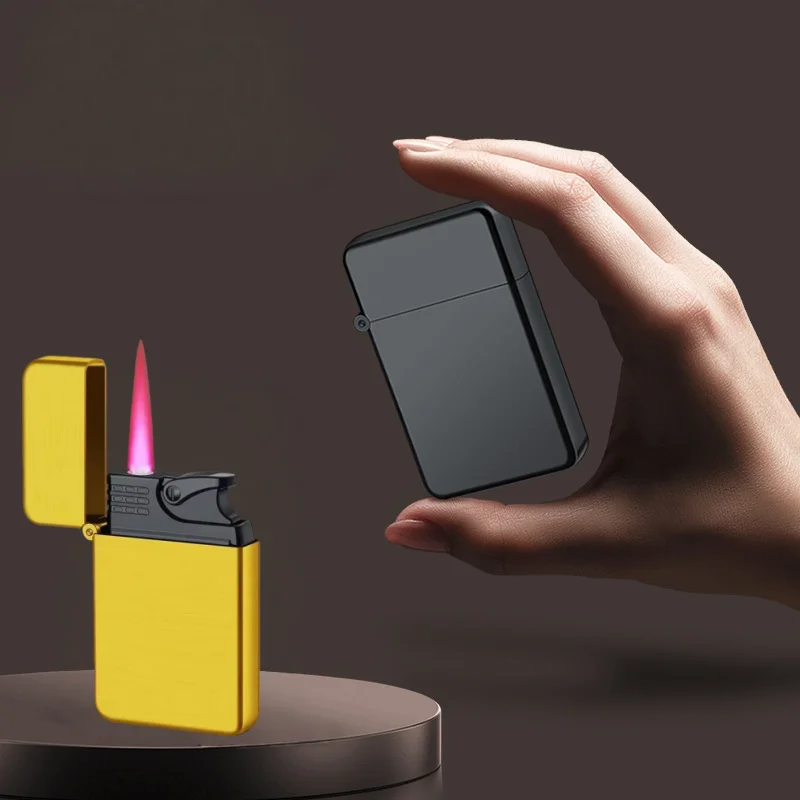 

Inflatable Windproof Waterproof Metal Lighter with Straight Red Flame Cigar Cigarette Lighter Men's Smoking Accessories