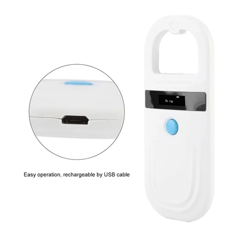 

ABKN-Microchips Reader RFID 134.2 Khz, ID Microchips Scanner With 0.91 Inch High Brightness OLED Display For Animal Tracking Dur