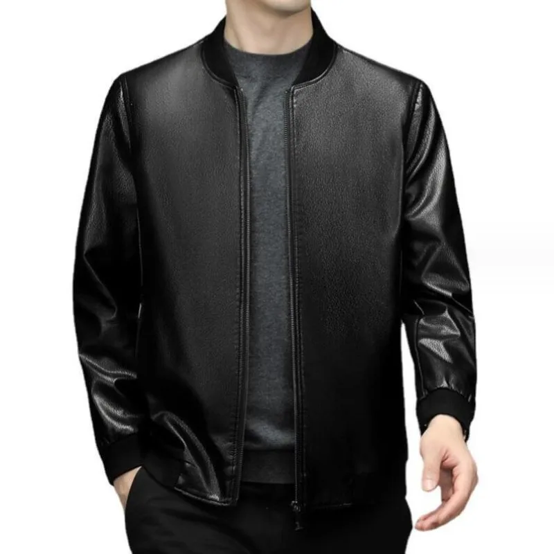 

Brand New Men's Autumn Winter jacket casual classic Motorcycle Leather Jacket Male bomber soft flight Sheepskin coat Outwea