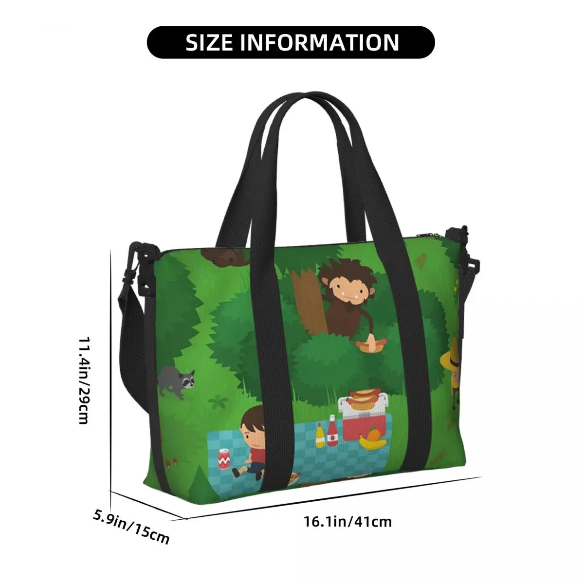 مخصص متستر Sasquatch نزهة الشاطئ حقيبة سفر سعة كبيرة حمل الحقائب لصالة الألعاب الرياضية اليوغا النساء التسوق حقيبة كتف واق من المطر #2