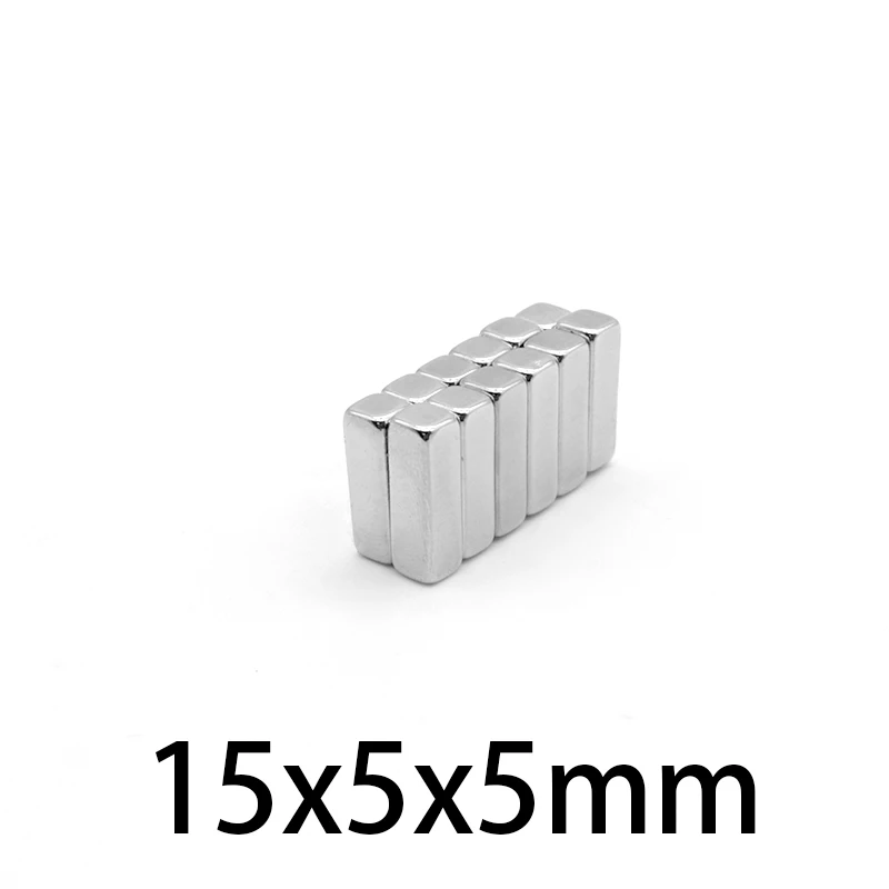 

5/10/20/50/100/150PCS 15x5x5 mm Quadrate Rare Earth Neodymium Magnet Sheet 15*5 Block Permanent Magnet Strong 15x5x5mm 15*5*5