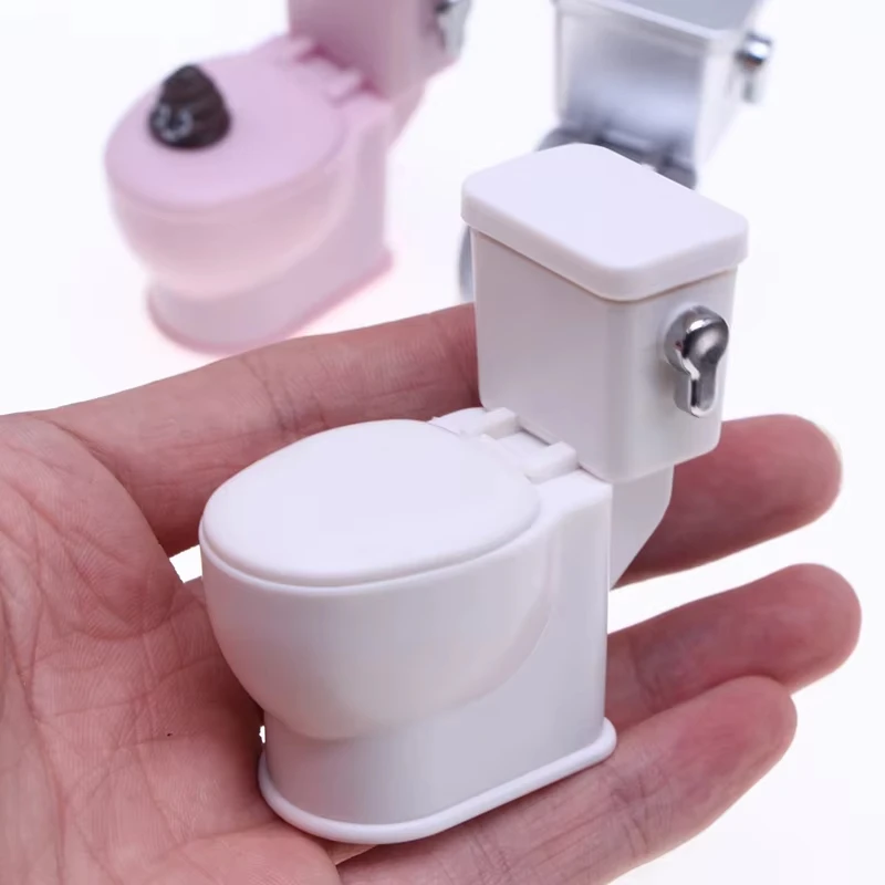 Dollhouse Furniture White Toilet Doll House Toilet Brush Miniature Toys Dolls Accessories For Doll House Decor Kids Toys Gift