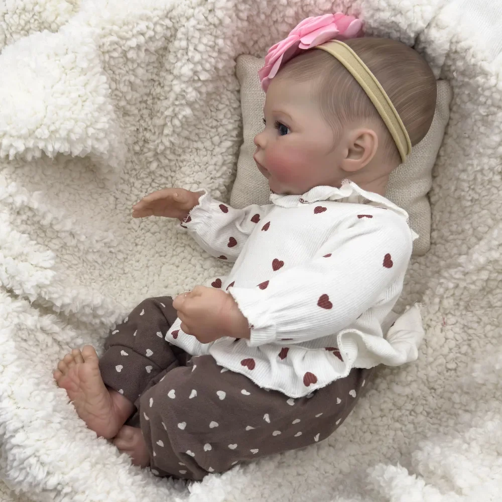 18 polegada reborn bebê boneca prado tamanho recém-nascido realista bebê pele 3d com veias visíveis muñecas bebe reborn brinquedo para meninas