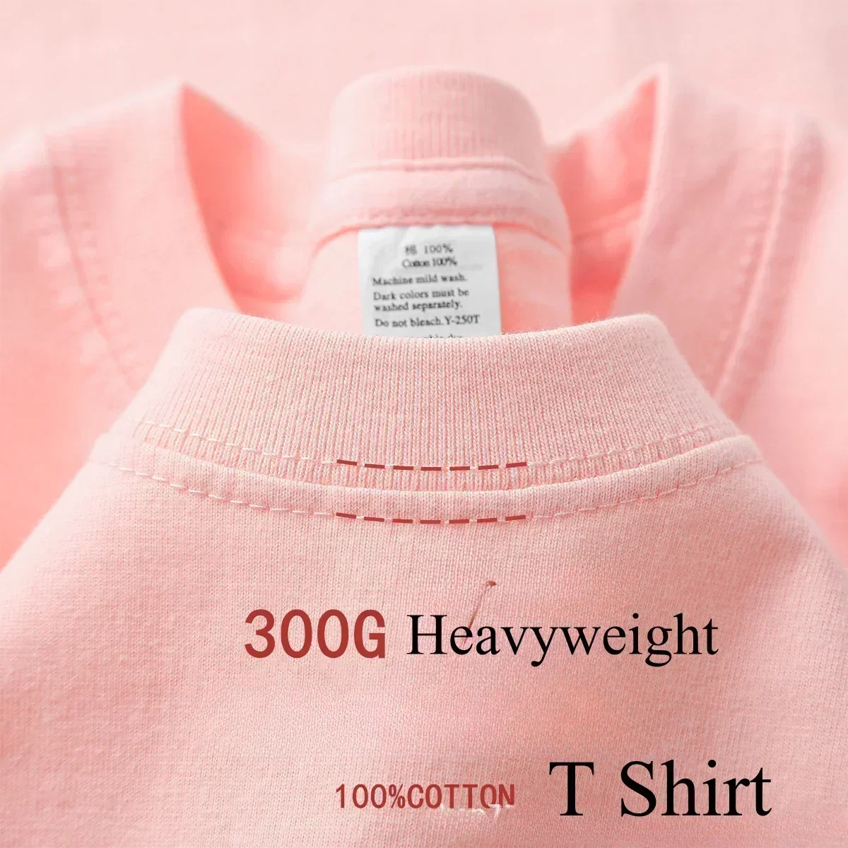 300gsm Oversized Heavyweight T Shirt For Women Summer Short Sleeve Tee 100% Cotton Plain Top Casual Men's Clothing