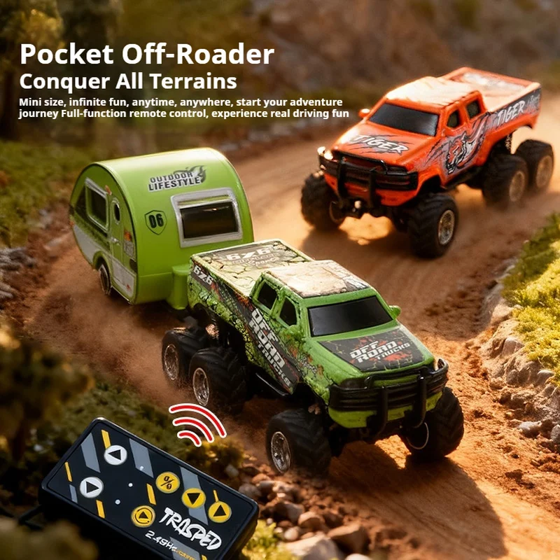 

Новый радиоуправляемый автомобиль 1:64, мини-шестиколесная модель из сплава, привод заднего колеса, дистанционное управление, внедорожник, перезаряжаемый с амортизацией