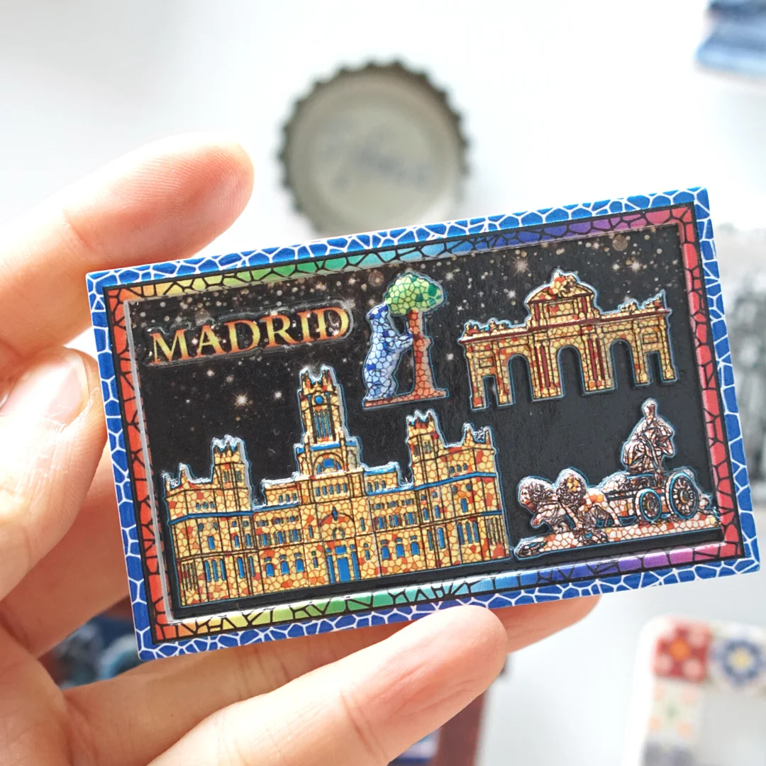 1 pz, magneti frigo Madrid, adesivi frigo spagna, souvenir di viaggio, decorazioni colorate per la cucina di casa, regalo di festa creativo